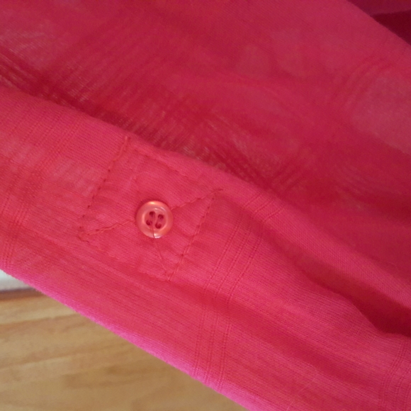 Woman Within Sheer Red Shirt - Picture 7 of 7